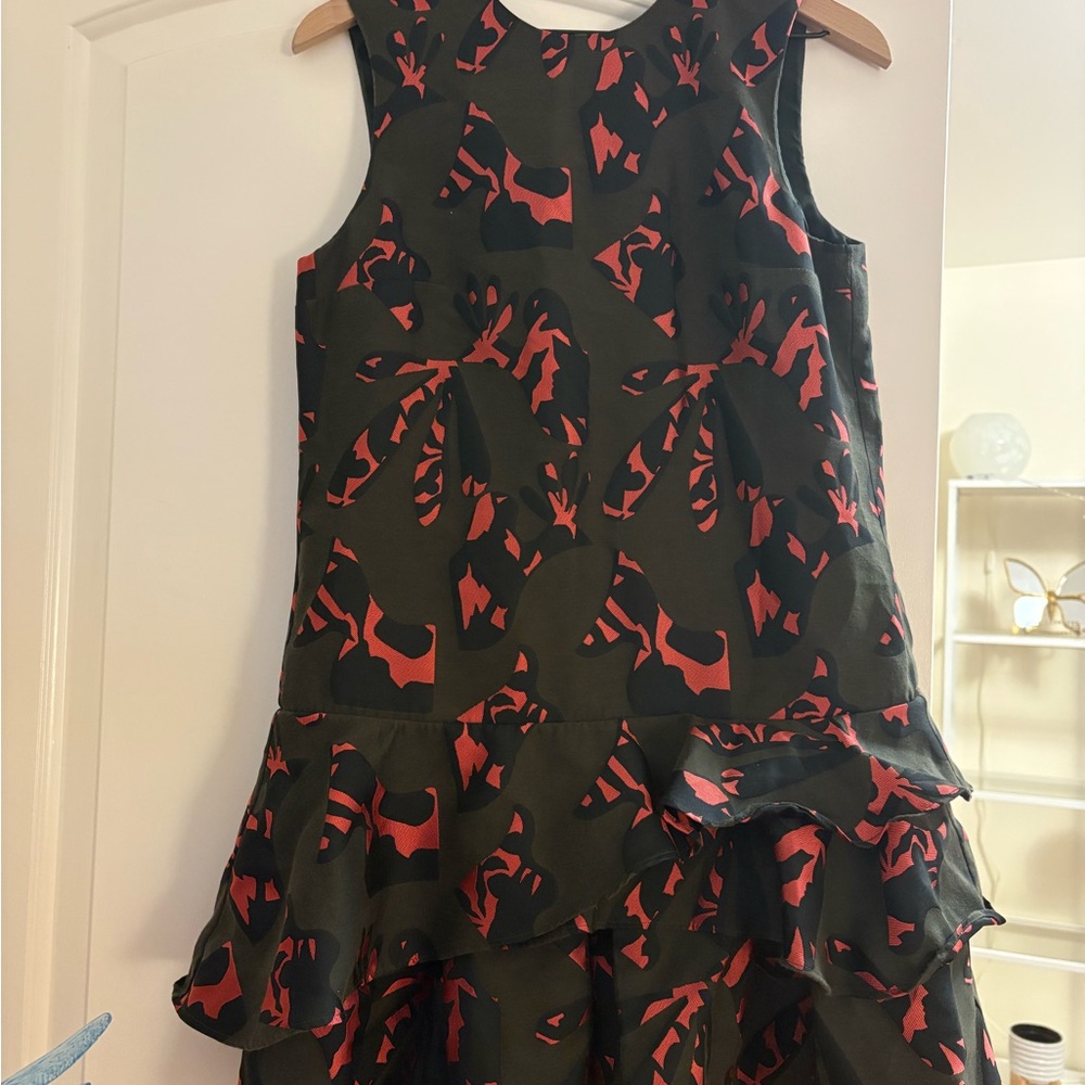 Banana Republic Black and Red Fit and Flare Cocktail Dress
